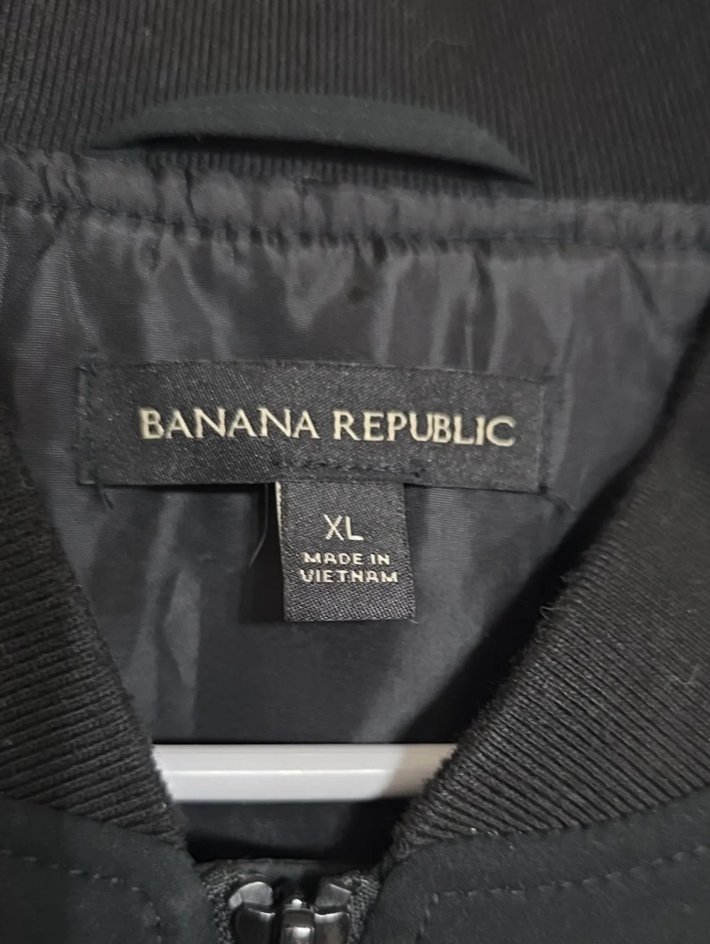 Banana Republic Men's Black Full-Zip Bomber Jacket Pockets Stylish Sz  XL EUC